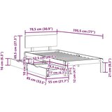 vidaXL Okvir kreveta s ladicama bez madraca 75x190 cm | shoptok.hr