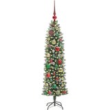vidaXL Umjetno vitko božićno drvce s stalakom Zelena i bijela 120 cm | shoptok.hr