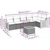  7-dijelni set vrtnih sofa od poliratana s jastucima crni | shoptok.hr