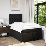  Krevet box spring s madracem crni 120 x 190 cm od tkanine | shoptok.hr
