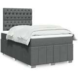 Maison Chic Box spring postelja - Vzmetna postelja z vzmetnico temno siva 120x190 cm blago SL5331, (21901494) | Shoptok.si