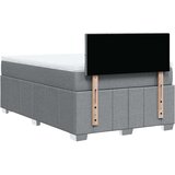 vidaXL Boxspring postelja z vzmetnico svetlo siva 120x190 cm blago | Shoptok.si