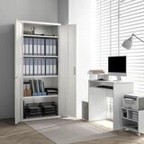  Ormar za spise uredski ormar 5 polica metalni 80Š x 40D x 180V cm bijeli | shoptok.hr