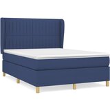 vidaXL Box spring postelja z vzmetnico modra 140x200 cm blago, (20894864) Cene