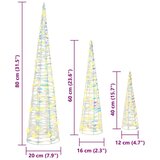  Božićno drvce 3 pcs Topla bijela 40 cm 60 cm 80 cm PET | shoptok.hr