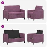  Set sofe s pohranom 2 kom. Ljubičasta Poliester | shoptok.hr