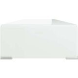 vidaXL Stojalo za TV / ekran stekleno belo 90x30x13 cm | Shoptok.si