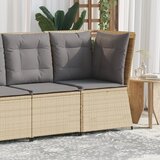 vidaXL Kutna vrtna sofa s jastucima bež od poliratana Cijene