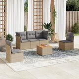  6-dijelni set vrtnih sofa s jastucima bež od poliratana | shoptok.hr