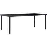  Blagovaonski stol crni 200 x 100 x 75 cm od kaljenog stakla