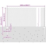  Ograda postovi 11 kom U-kanal siva 80 cm čelik Šesterokutna ograda siva 0.8x25 m čelik | shoptok.hr