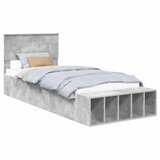  Krevetna konstrukcija s policom Betonski sivi 90 x 200 cm | shoptok.hr