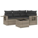 Maison Chic Seti vrtnega pohištva - Vrtna garnitura - Vrtni pohištvo set 5-delna z blazinami siv poli ratan, (21815307) | Shoptok.si