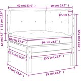  Kutna vrtna sofa s jastucima od impregnirane borovine | shoptok.hr