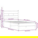 vidaXL Posteljni okvir brez vzmetnice z vzmetnice dim. hrast 90x200 cm | Shoptok.si