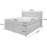 MID.YOU POSTELJA BOXSPRING 180 cm x 200 cm , tekstil peščene barve | Shoptok.si