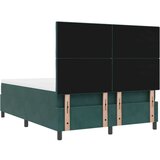 vidaXL Box Spring Krevet s Madracem Tamnozelena 140x200 cm Baršun | shoptok.hr