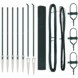 vidaXL varjena žična ograja z 7 bodicami zelena 1.4x10 m jeklo | Shoptok.si