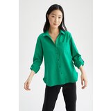 Defacto Regular Fit Long Sleeve Linen Look Shirt | Shoptok.si