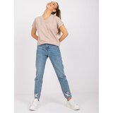 BASIC Feel Good T-shirt-RV-TS-7666.19-beige | Shoptok.si