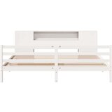 vidaXL Krevet s regalom z knjige bez madraca bijeli 200x200cm borovina | shoptok.hr