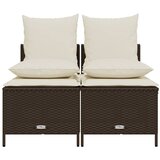  4-dijelni set vrtnih sofa od poliratana s jastucima smeđi | shoptok.hr