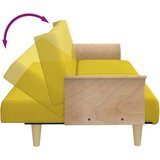  Raztegljiv kavč z naslonjali za roke svetlo rumeno blago, (20697822) | Shoptok.si
