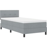 Tvrdi krevet s madracem i LED svjetlom svijetlosiva 100x200 cm tkanina | shoptok.hr
