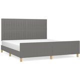 Maison Chic Posteljni okvir - Dvoposteljna postelja - Zakonska postelja brez vzmetnice temno siv 160x200 cm blago-J4376, (21766194) Cene