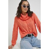 Only Pulover s dodatkom vune za žene, boja: narančasta, s dolčevitom | shoptok.hr