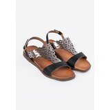 Sergio Leone Black sandals with openwork decorations | Shoptok.si