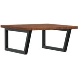  Zidna polica za umivaonik od čelika i masivne hrastovine Smeđa 60 x 60 x 2.5 cm | Shoptok.si