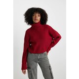 Defacto Oversize Fit Red Turtleneck Sweater Cene