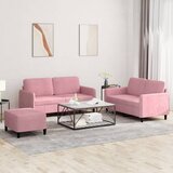  3-dijelni set sofa ružičasti baršunasti | Eponuda.com