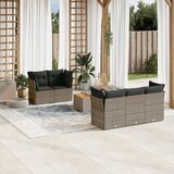 Maison Chic Seti vrtnega pohištva - Vrtna garnitura - Vrtni pohištvo set 6-delna z blazinami siv poli ratan, (21808257) | Shoptok.si