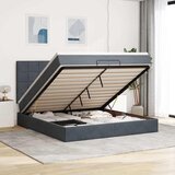  Okvir kreveta s madracima tamnosivi 200x200cm baršunasti | shoptok.hr