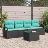  Set sofe 5 pcs Crna i Tirkizna poliratan | shoptok.hr