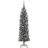 vidaXL Umetno vitko božično drevo med 150 LED Zelena in bela 150 cm | Shoptok.si
