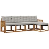 vidaXL Zunanja garnitura za sedenje 5 pcs Naravna in svetlo siva, (5000280511) | Shoptok.si