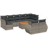 vidaXL 10-dijelni set vrtnih sofa od poliratana s jastucima sivi | shoptok.hr