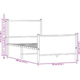  Metalni okvir kreveta bez madraca boja hrasta sonome 90x190 cm Slike