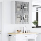  Zidni stakleni ormarić 2 pcs Siva Sonoma 60 x 31 x 40 cm | shoptok.hr