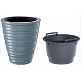 Prosperplast Freze DBFE400-443U tegla za cvijeće s umetkom 28 L – Ø 38,3 × 41,9 cm, svijetlo siva | shoptok.hr