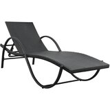  Ležaljke za sunčanje 2 kom sa stolom poliratan crne | shoptok.hr