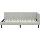  Kutni okvir kreveta Svijetlo siva 90 cm x 200 cm Baršun | shoptok.hr