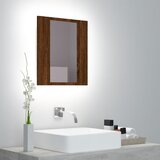 vidaXL LED kopalniška omarica z ogledalom rjavi hrast 40x12x45 cm Cene