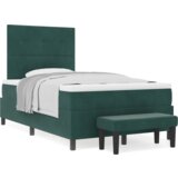  Postelja z vzmetnico Temno zelena 120 x 190 cm Žamet, (5000128537) | Shoptok.si