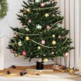 vidaXL Stalak za božićno drvce Crna 50 x 50 x 16 cm Čvrsto borovo drvo | shoptok.hr