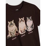 Sinsay Pamučna majica s tiskom mačaka | shoptok.hr