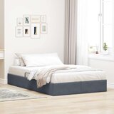  Ottomanska Okvir za krevet s pohranom s pohranom Baršun - Tamno siva 120 x 200 cm | shoptok.hr